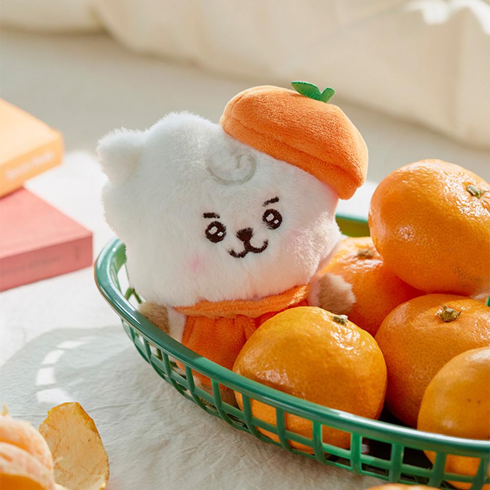 Очаровательная маленькая плюшевая кукла BT21 RJ Baby Оранжевая Вечеринка