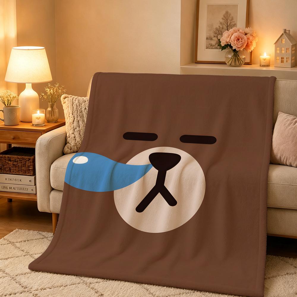 Animal B-Brown Bears Throw Warm And Soft Suitable For Bedroom Living Room Sofa Bed Office Travel Camping