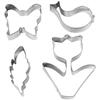 Stainless Steel Cookie Cutter - Spring - 5 Pcs - Dishwasher Safe - Ideal for Culinary Creations