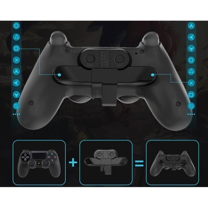 Accessoire PS4 - Strike Pack - Attachement De Bouton Arrière - Noir - Compatible Avec Mods - Palettes Modulées