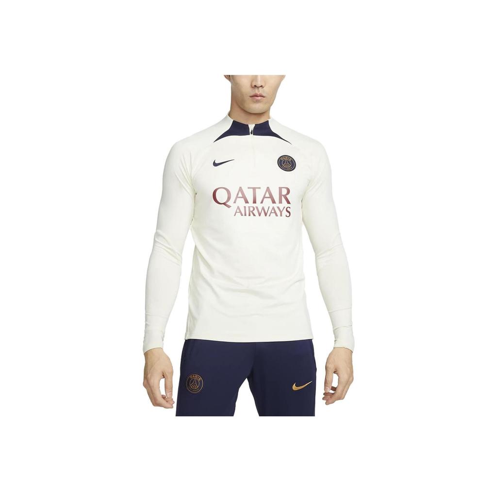 Nike Paris Saint Germain повседневная спортивная футболка с круглым вырезом и длинным рукавом для мужчин, топы цвета Off-White DX3108-116