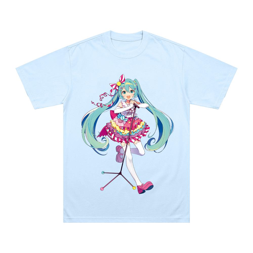 MIKU Северная Америка EXPO 2026 Северные футболки Хатсуне Комикс Мику Музыка Высококачественная Повседневная Хлопковая Футболка Унисекс С Круглым Вырезом Одежда