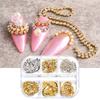 6 Grids/box Pearl Gem Studs Chain Nail Art Ornament Nail Accessories Nail Art Decoration