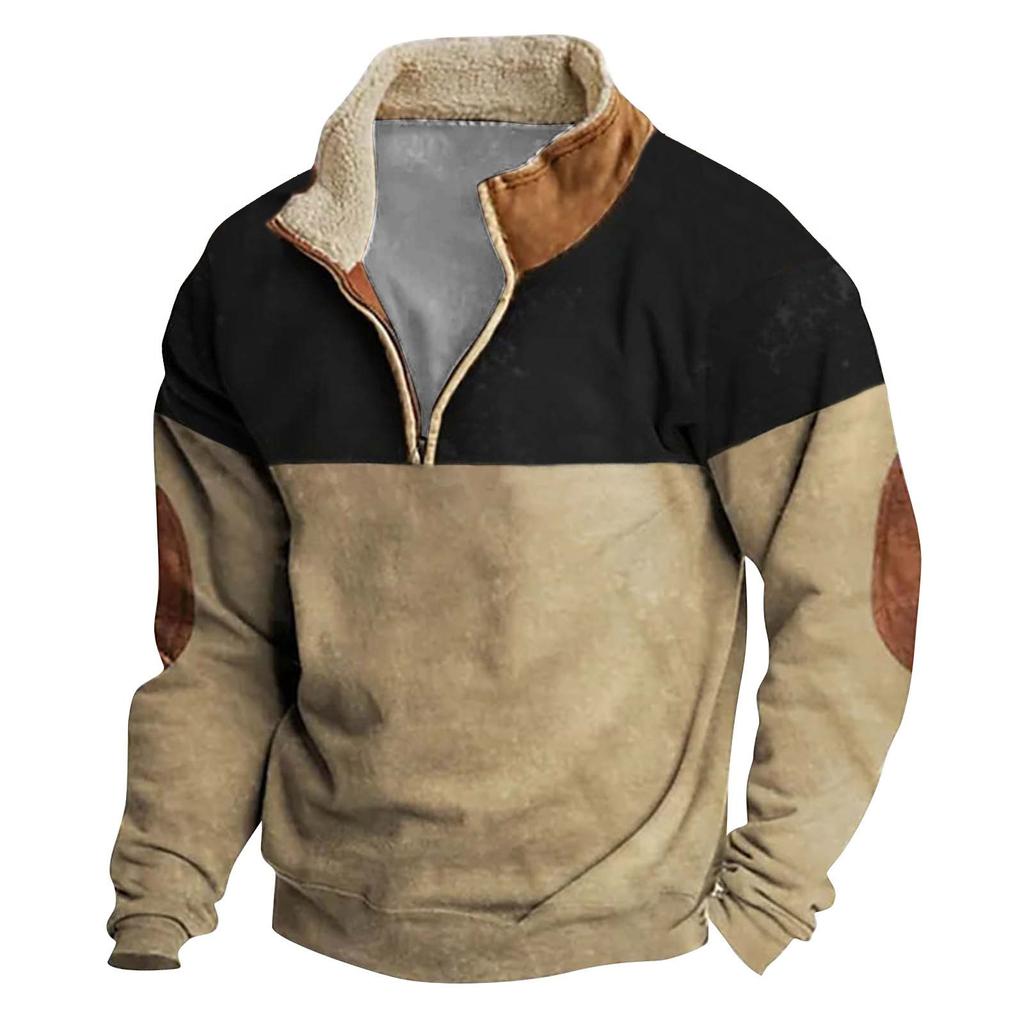 Spring And Men's Standing Collar Sweatshirt Is Outdoor Casual Sweaters Tops