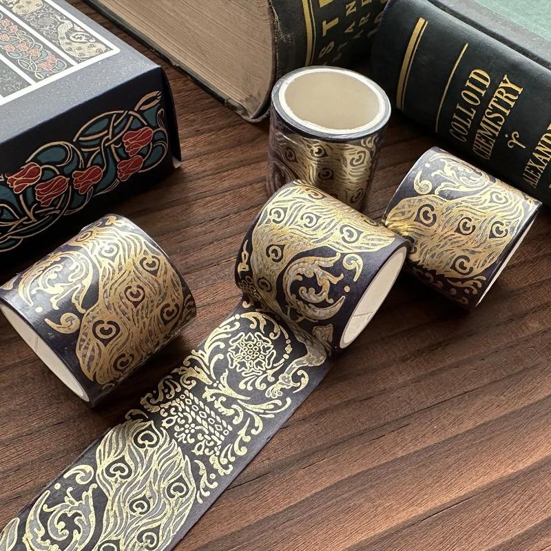 Ретро Ваcи Лента Серия с Золотой Фольгой Узор Искусство DIY Ручной Аккаунт Коллаж Подарочная Декорация Студенческие Канцтовары Крафт Лента