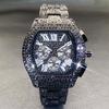 Watch, Hip Hop Men's Full Diamond Multifunction Timing Luminous Wine Barrel Quartz Watch