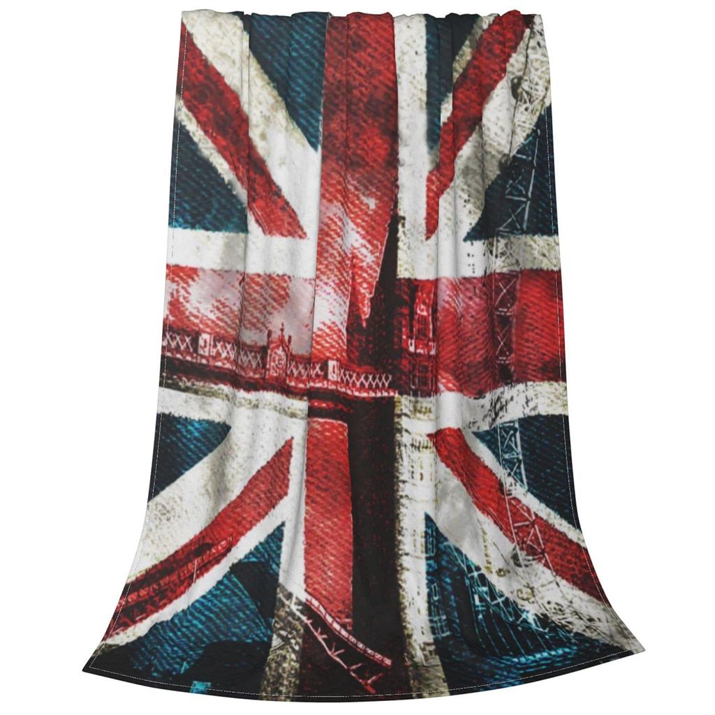 Pattern of the British flag digital-printed polyester Bedroom velvet flannel cover blanket Fleece soft cover blankets for beds