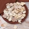 Ring Clips Star/Heart/Round Shape Wooden Circle Discs Tags Hanging Label Plaque Board Wood Slices
