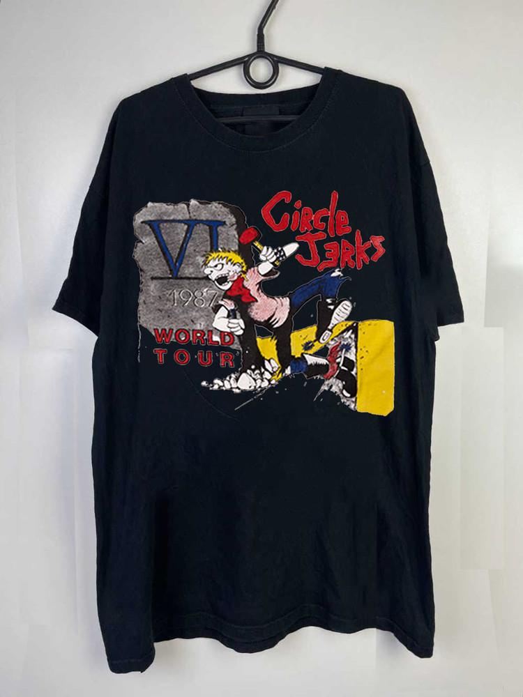 Футболка Circle Jerks World Tour Унисекс Хлопковая Футболка Все Размеры Унисекс Футболка