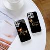 Чехол N176 King Queen CouplesPhone для iPhone 16 15 Pro Max Samsung S24 S23 Ultra A54 A35 Xiaomi Redmi Note 13 12 Pro с покрытием из закаленного стекла