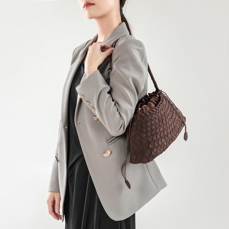 Сплетенная вручную сумка-подмышка на плечо, осенне-зимняя матовая сумка-лодочка в ретро-стиле, сумка-корзина для овощей, мамина сумка