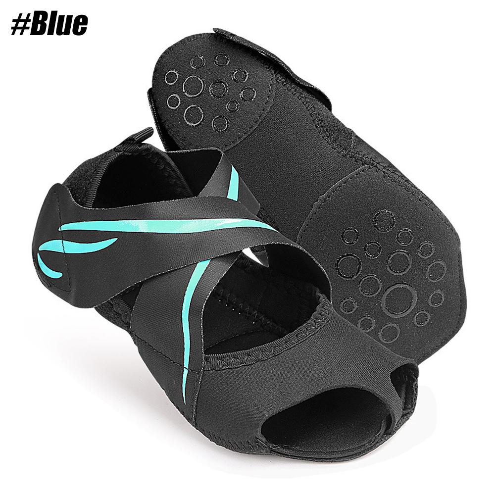 1 Pair New Foot Support Yoga Socks Toeless Non-Slip Grips & Straps, For Pilates, Barre, Ballet, Bikram, Workout For Women