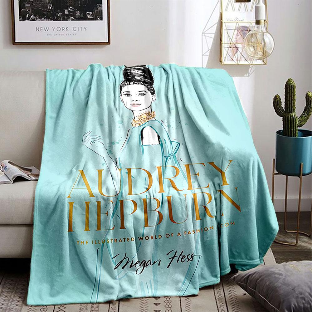 Audrey Hepburn Illustration Blanket for all seasons blanket lunch break throw gift