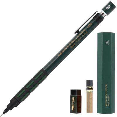 Механический карандаш Pentel Graph 1000 в ограниченных ретро-цветах включает ретро-полимерный грифель и оригинальную пенал RingLeaf [GRAPH1000 LIMITED] Ластик,
