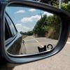 Милая подглядывающая кошка Наклейка на зеркало заднего вида, Черная кошка Виниловая наклейка для интерьера автомобиля, Водонепроницаемый автомобильный аксессуар