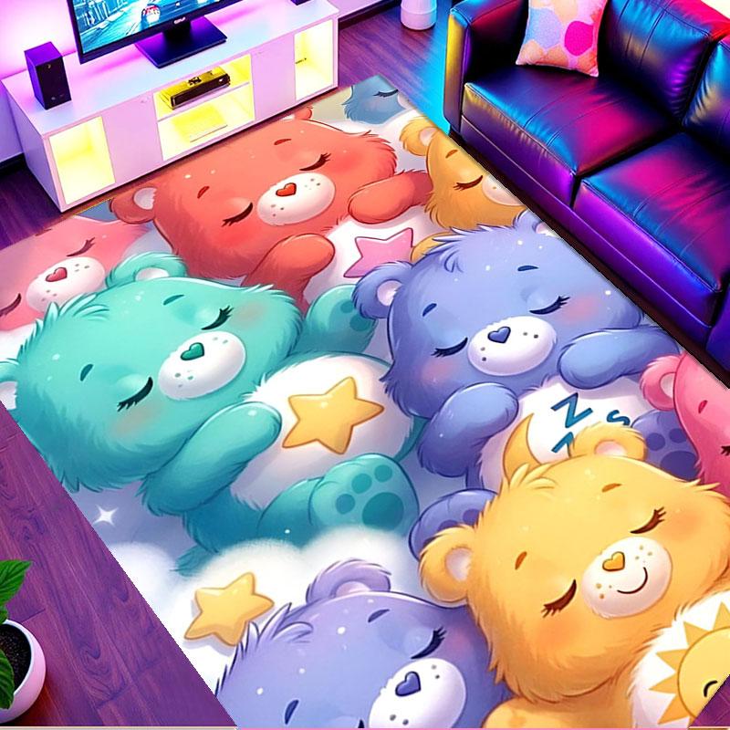 Care Bears Print Rug, Washable Floor Carpet, For Entryway Dorm Laundry Room Office Study, Home Decor Birthday Christmas Gift