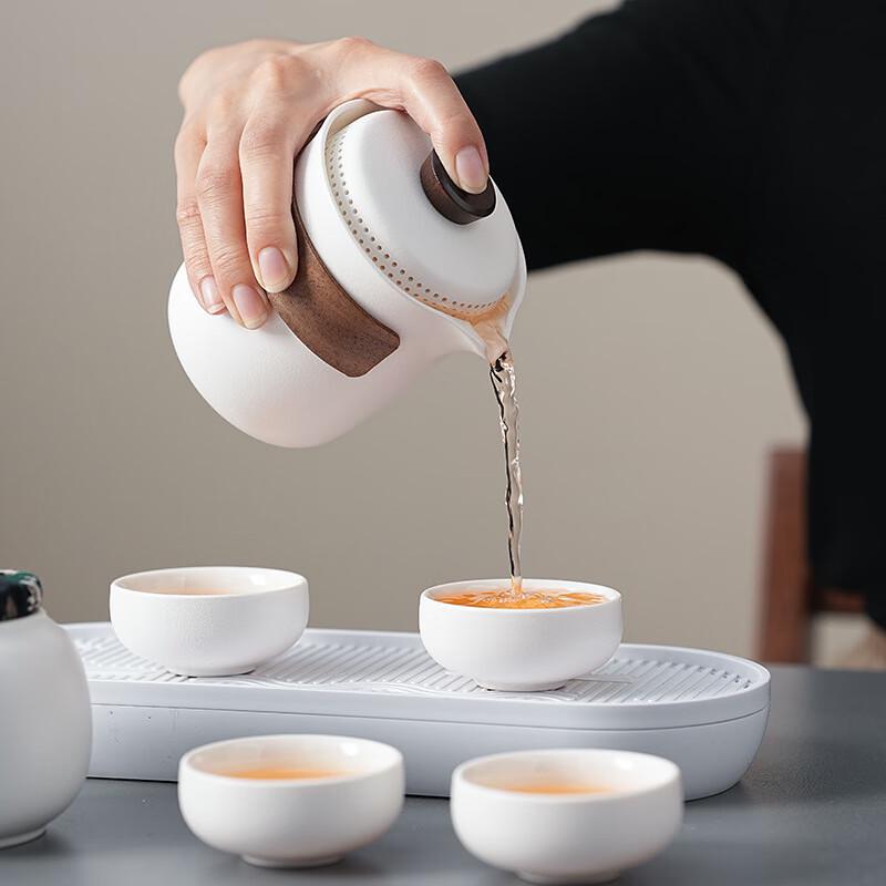 Xunyi Lingxue Coarse Pottery Travel Tea Set