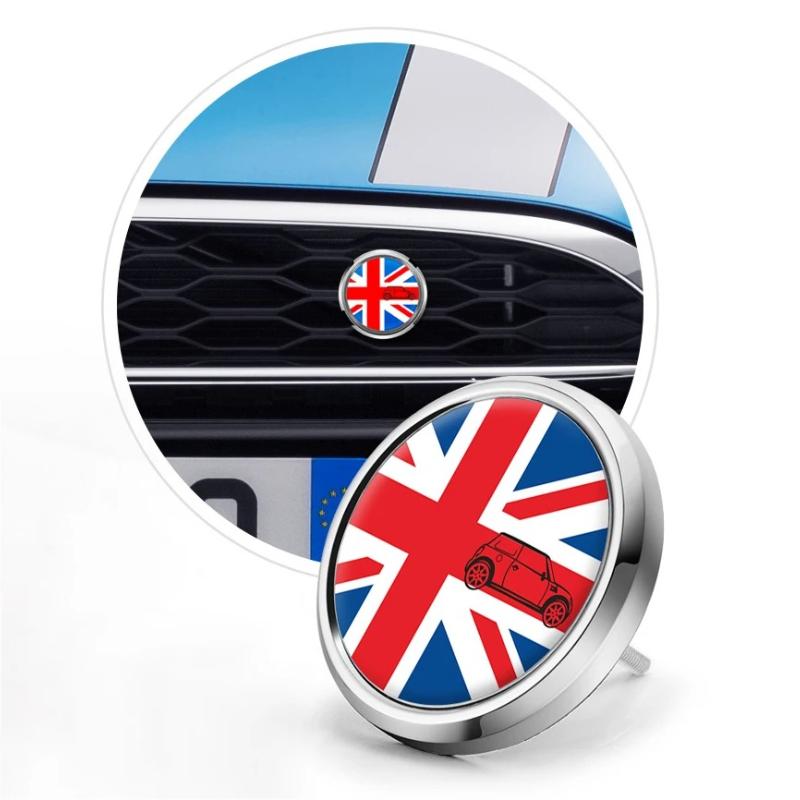 Union Jack UK Flag Metal Emblem Badge Sticker Front Bumper Grill For Cooper S F55 F56 F60 R50 R55 R56 R60 R61 Auto Styling