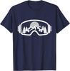Ski Mountain Night Scene Graphic Tee Breathable Soft Cotton Casual TShirt for Unisex