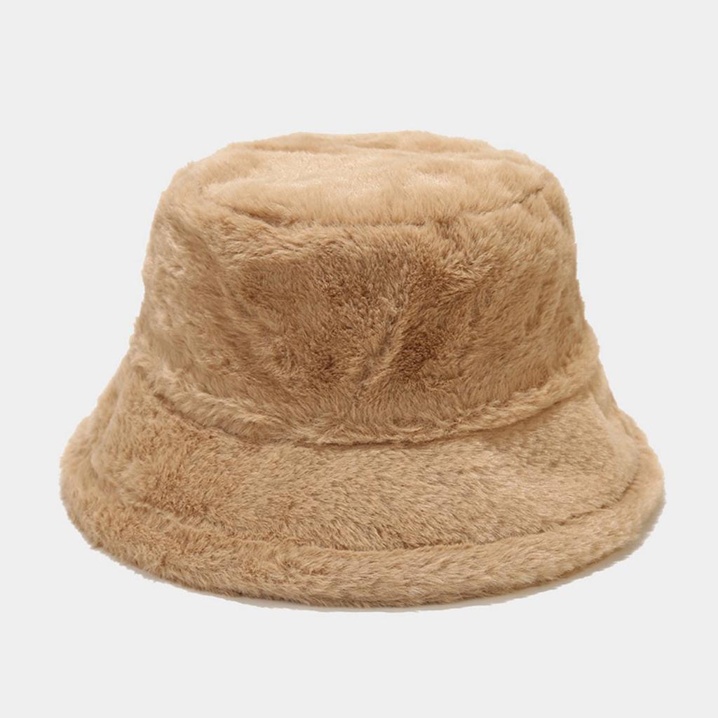 Fashion Solid Colour Fisherman Hat Autumn And Winter Outdoor Warm Plush Basin Hat