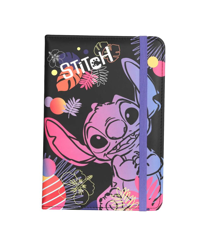 Disney Black. A5 Notebook with Eraser, 80 Pages, Lined. Stitch 1
