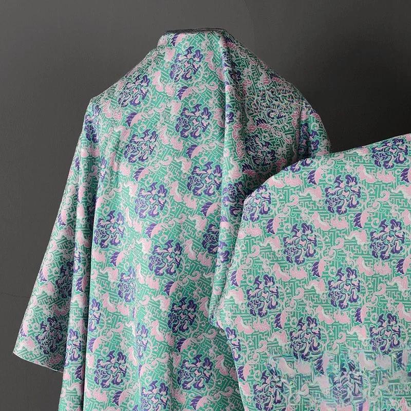 100 см жаккардовый гобелен атласная ткань шелк Helu Tongchun гладкая текстура подвеска парча династии Сун чонсам ханьфу