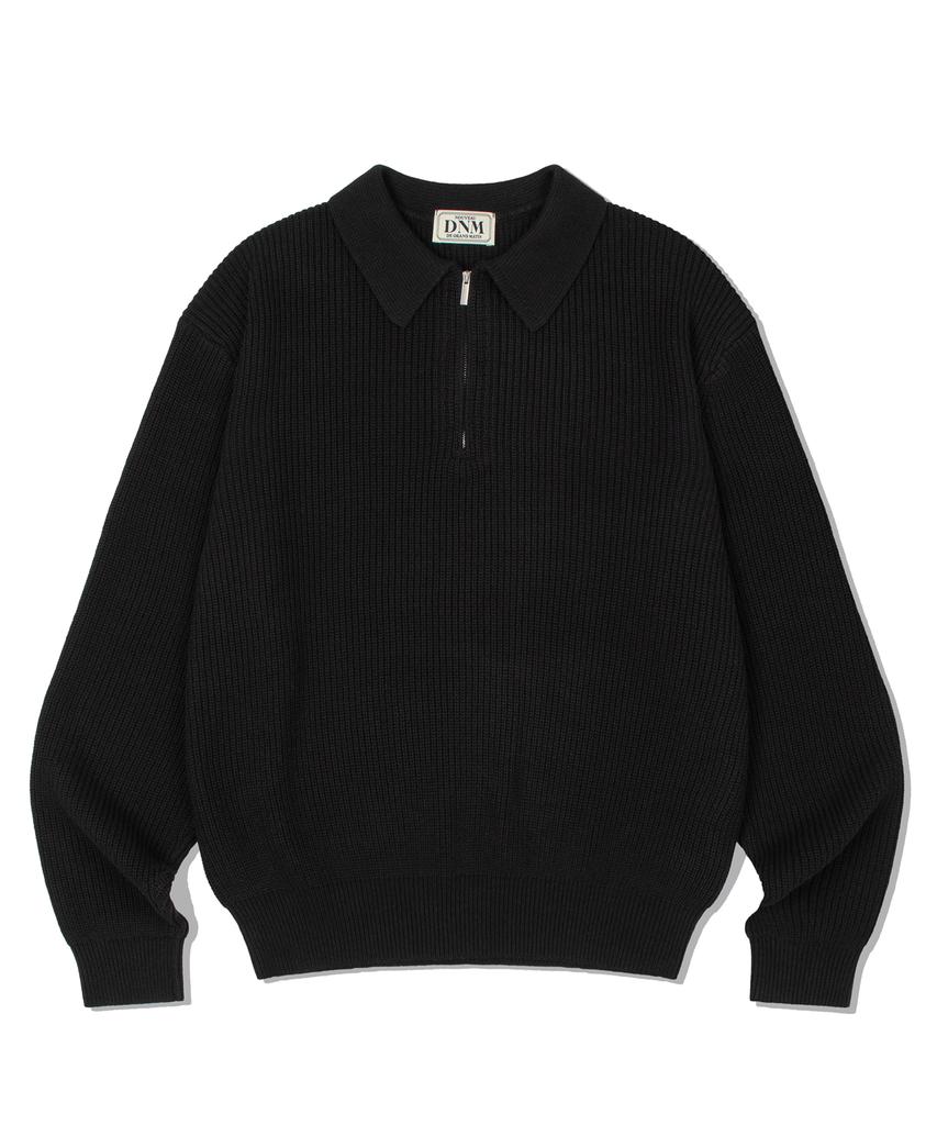 DE GRAND MATIN Zip-Up Collar Knitwear_Black