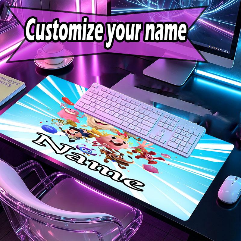 Custom Name Personalized Candy Crush Saga Pattern Mousepad, Laptop PC Desk Mat, Decorative Desk Mat for Home Keyboard Pad Gift