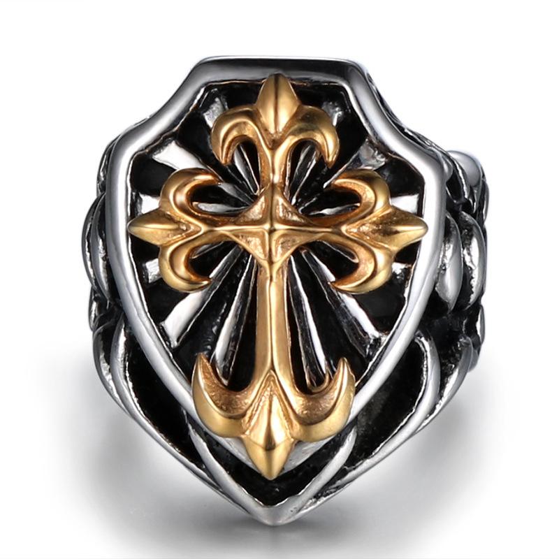 Fashionable Cross Ring, Domineering Retro Men's Ring Jewelry