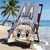 Custom Name Personalized Labubu Print Beach Towel, for Trip Camping Beach Party Home Decor, Birthday Gift for Family & Friends