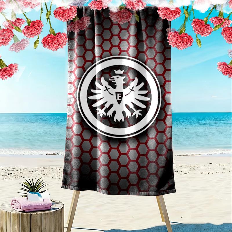 Пляжное полотенце Eintracht Frankfurt, Большое, Мягкое, Быстросохнущее, для Пляжа, Кемпинга, Плавания