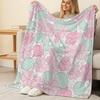 Lightweight Flannel Blanket Floral Seashell Print, Soft Cozy & Warm, Perfect for Home Decor, Relaxing, Halloween & Christmas