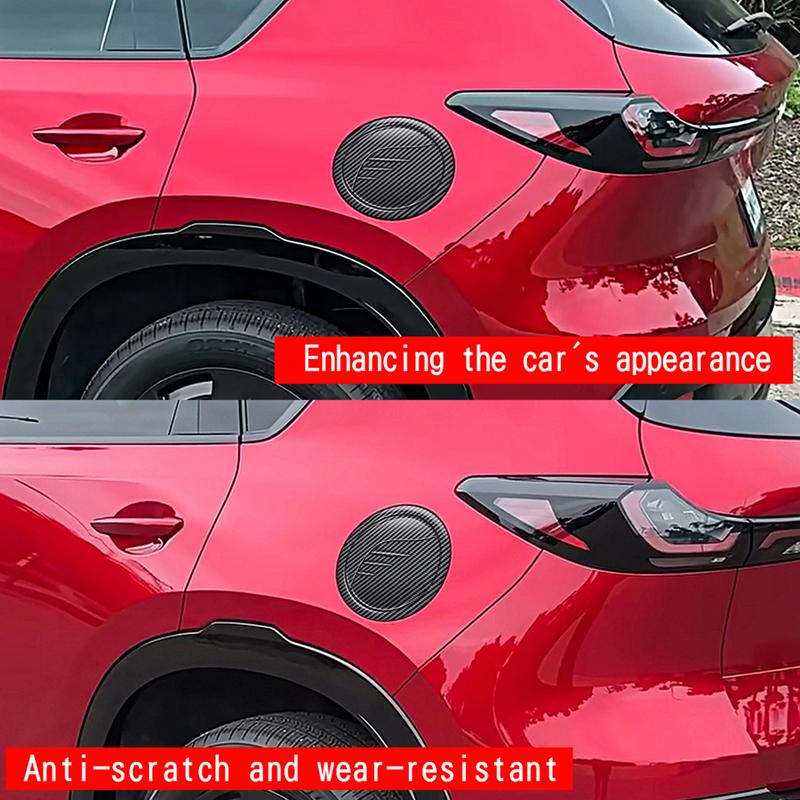For Mazda CX‑5 2026‑2028 LHD RHD Fuel Tank Cap Cover Trim Gloss Black Carbon Fiber Texture Car Exterior Accessories