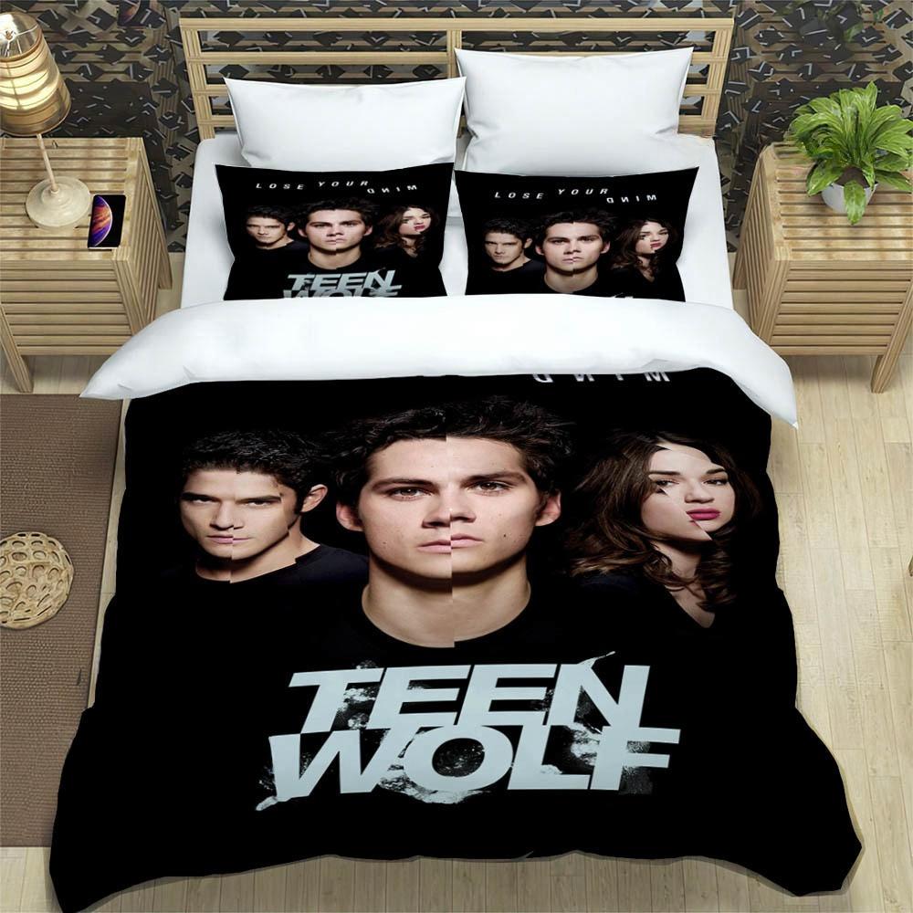 Fashion Tv Series Teen Wolf Bedding Collection Single Twin Full Queen King Size Bed Collection Adult Kid Bedroom Duvetcover Collection Home Textile