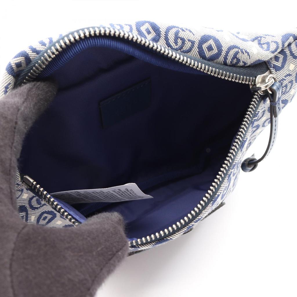 Used GUCCI Children's GG Logo Kids Waist bag Body bag 502095 canvas leather Blue Multicolor Used unisex
