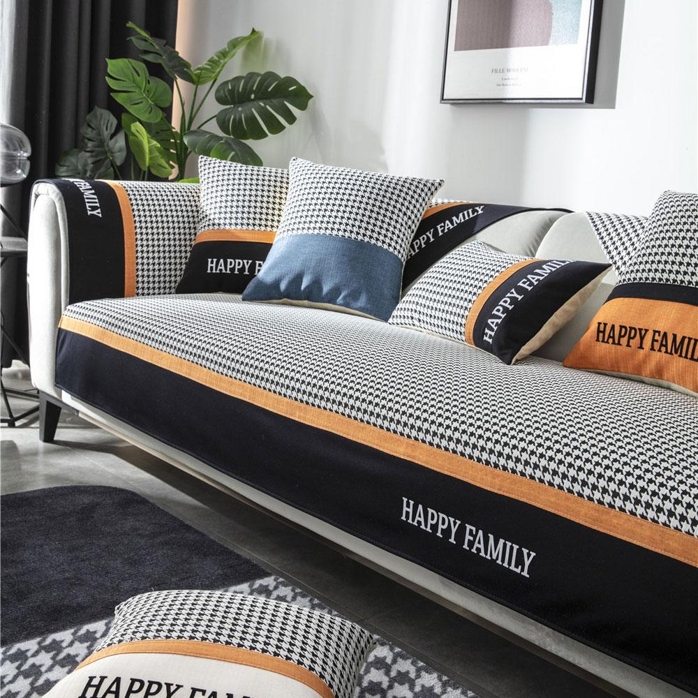 Роскошный клетчатый чехол для дивана из синели, 3-местный нескользящий лоскутный жаккардовый диван, кресло с откидной спинкой, чехол L-образной формы, защита для мебели