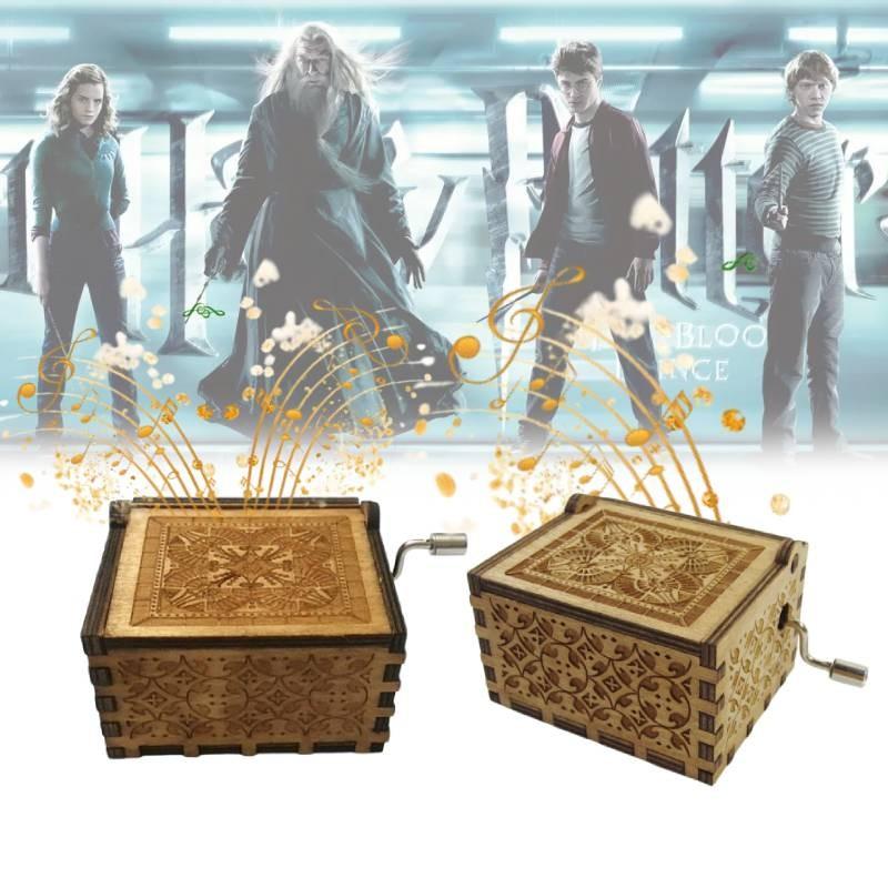Harry Potter And The Sorcerers Stone Wooden Music Box With Carving For Gift Giving Special Characters Included