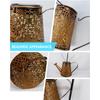 Watering Can Lights Metal Solar Stakes Lights LED Hollow Solar Landscape Lights Waterproof Outdoor Retro Kettle Lantern Stake Light for Garden Pathwa