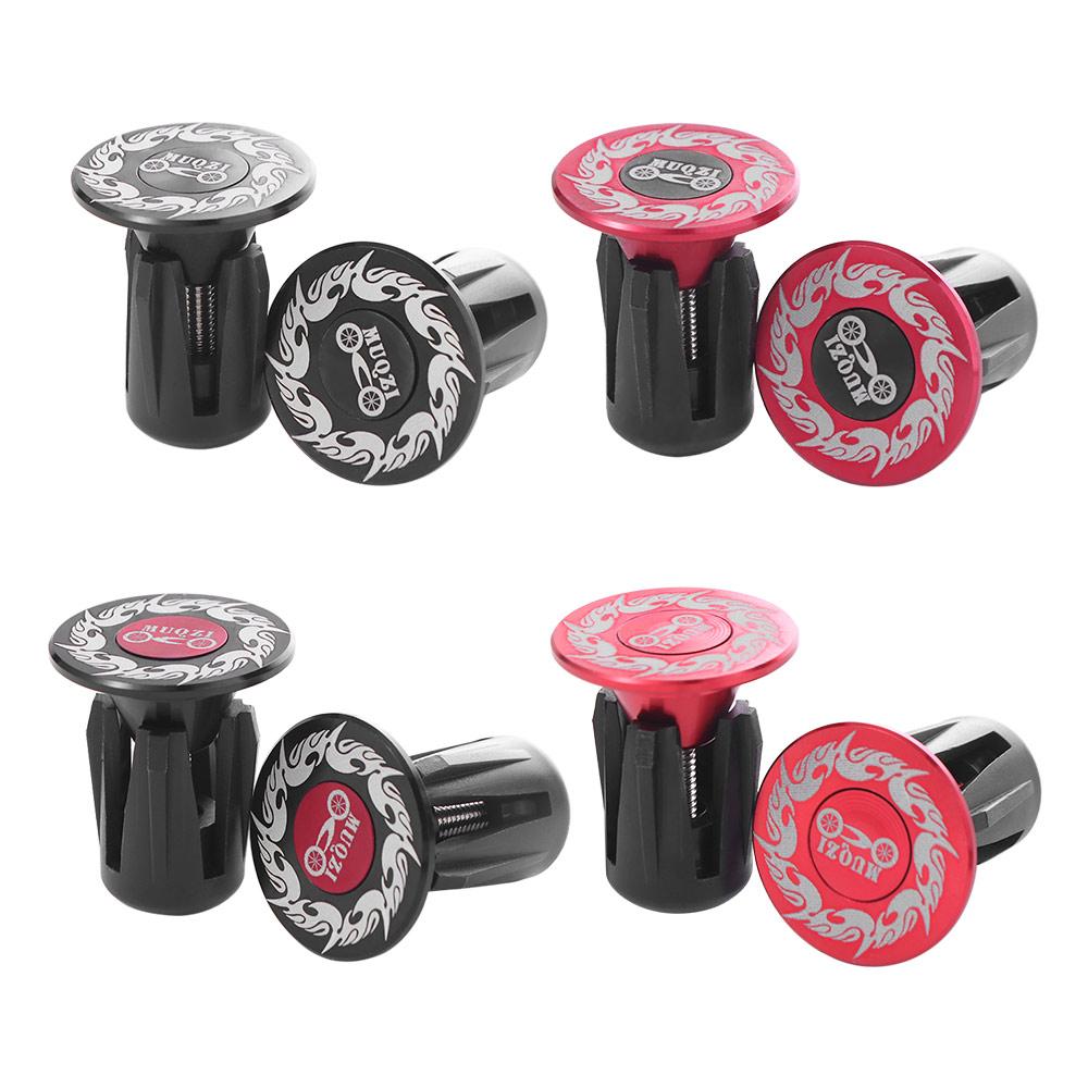 1 Pair Universal Handlebar End Caps Flame Pattern Handlebar Grip End Plugs Folding Bicycle