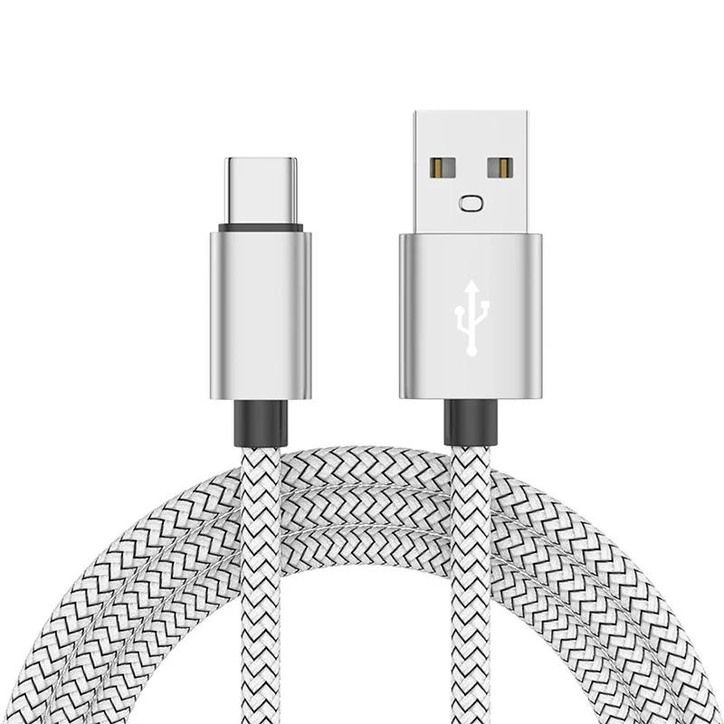 Кабель данных USB A на Type C Super Fast Charger Нейлоновый кабель для зарядки Устройство зарядки TypeC 1M 1M Кабель Для Android Iphone Samsung