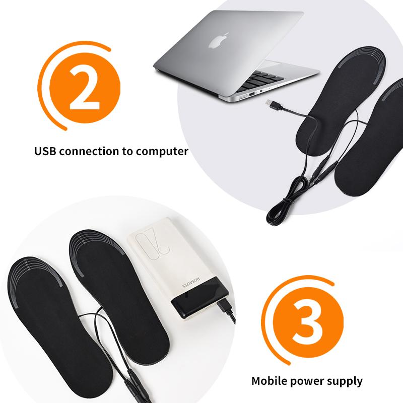 Хорошие новые стельки с подогревом USB Электрический коврик для согревания ног Грелка для ног Коврик Зимние наружные виды спорта Греющие стельки Зимние теплые носки