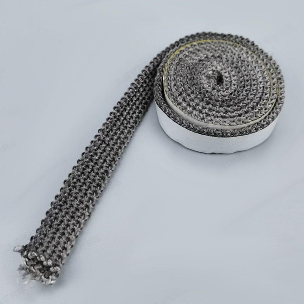 Black Flat Stove Rope Self Adhesive Chimney Door Sealing Cord Stove Heating Fireplaces Part