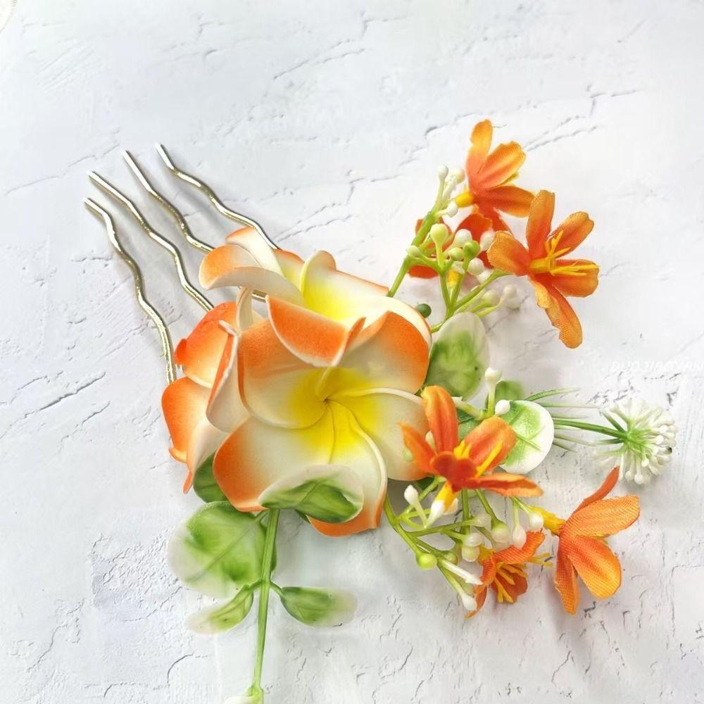 Side Clip Flowers Hair Claw Bohemian Artificial Floral Hair Clip Fashion Hair Comb Beach