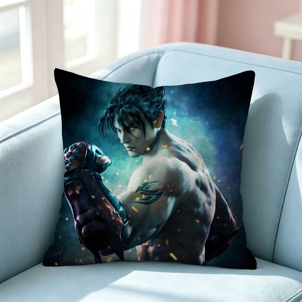 D Fighting Game TTekken Square DoubleSided printed Pillow Case Bedroom Bedside Pillow Sofa Cushion Cover