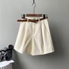 Work Shorts Women's Summer High Waist Loose Straight Wide Leg Casual Pants