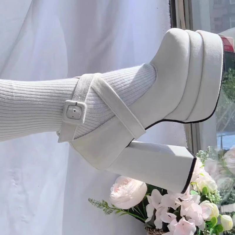 Модные универсальные женские туфли 2026 Осень Новые женские туфли на высоком каблуке в стиле Лолита Комфортные противоскользящие женские туфли Мэри Джейн