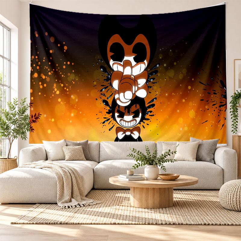Bendy and the Ink Machine Wall Tapestry Home Decor Hanging Cloth Art Background Tapestry for Bedroom