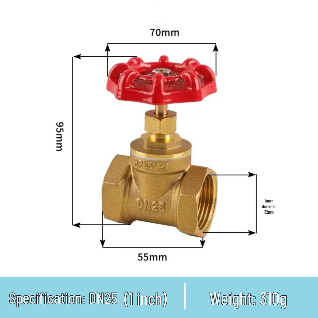 4-Point DN15 All-Copper Shut-Off Valve, 1-Inch High Temperature Steam & Air Conditioning Water Meter Switch Valve