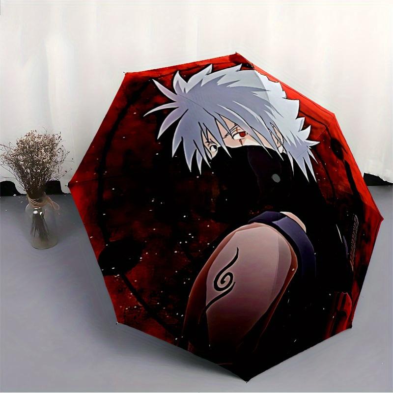 1pc Kakashi Hatake Automatic Umbrella Durable Iron Frame & Plastic Handle, Gift for Men & Women, Sturdy Construction, Playful Design yy250826189
