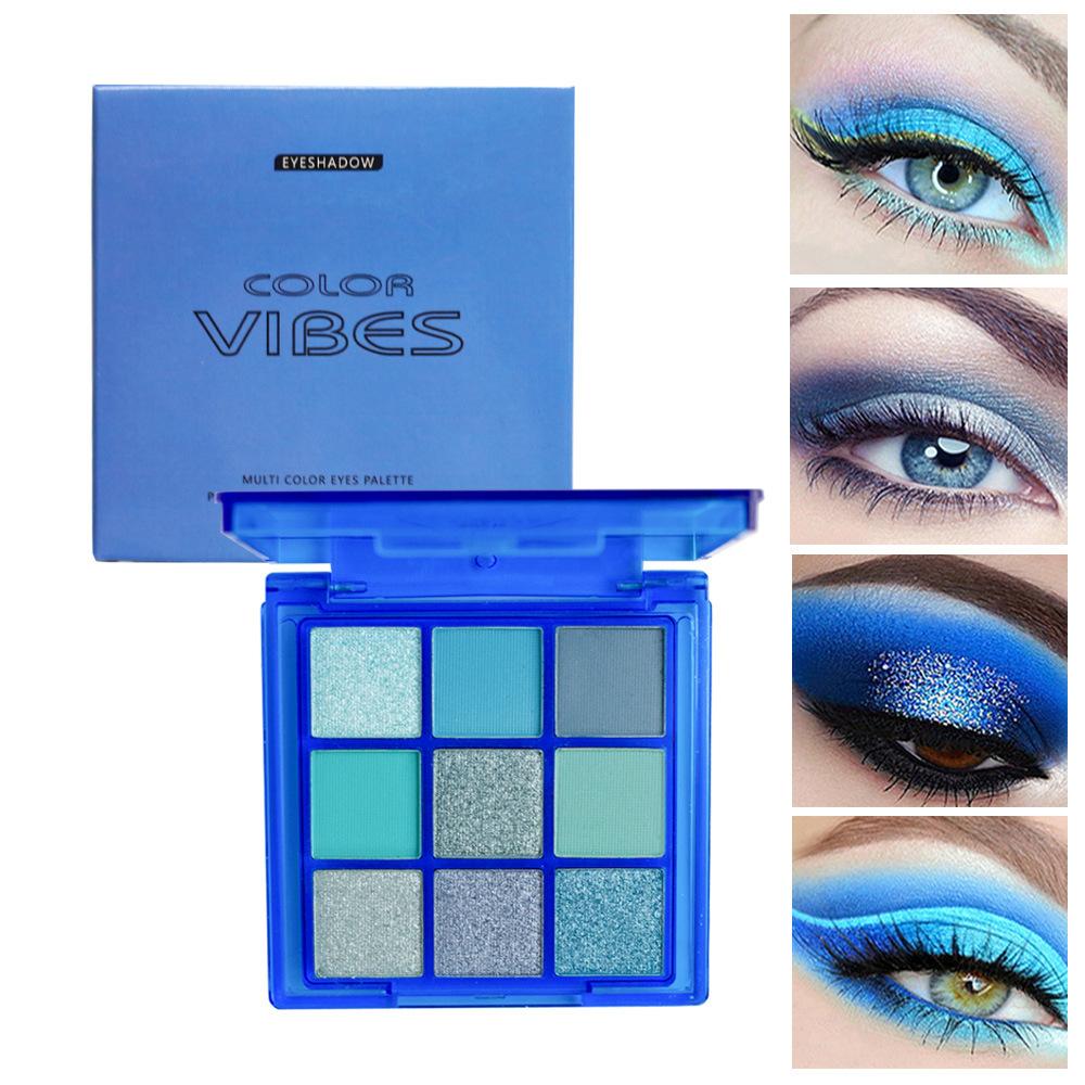 Blue 9-color Eye Shadow Is Sweat-proof Waterproof and Not Easy To Fade High-quality  Blue Makeup Cos Color Makeup